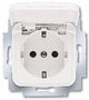 Prise Bush Jaeger, simple, blanche, couvercle rabattable Busch J. M 4691825