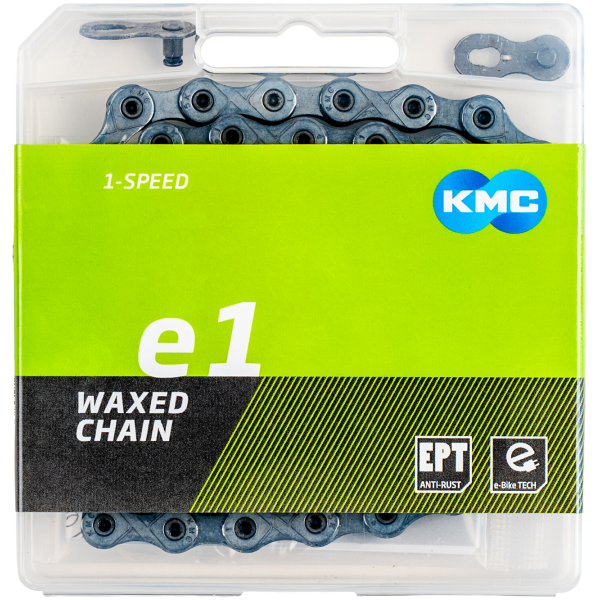 Chaîne Kmc e1 ept 110l mono vitesse argent ciré