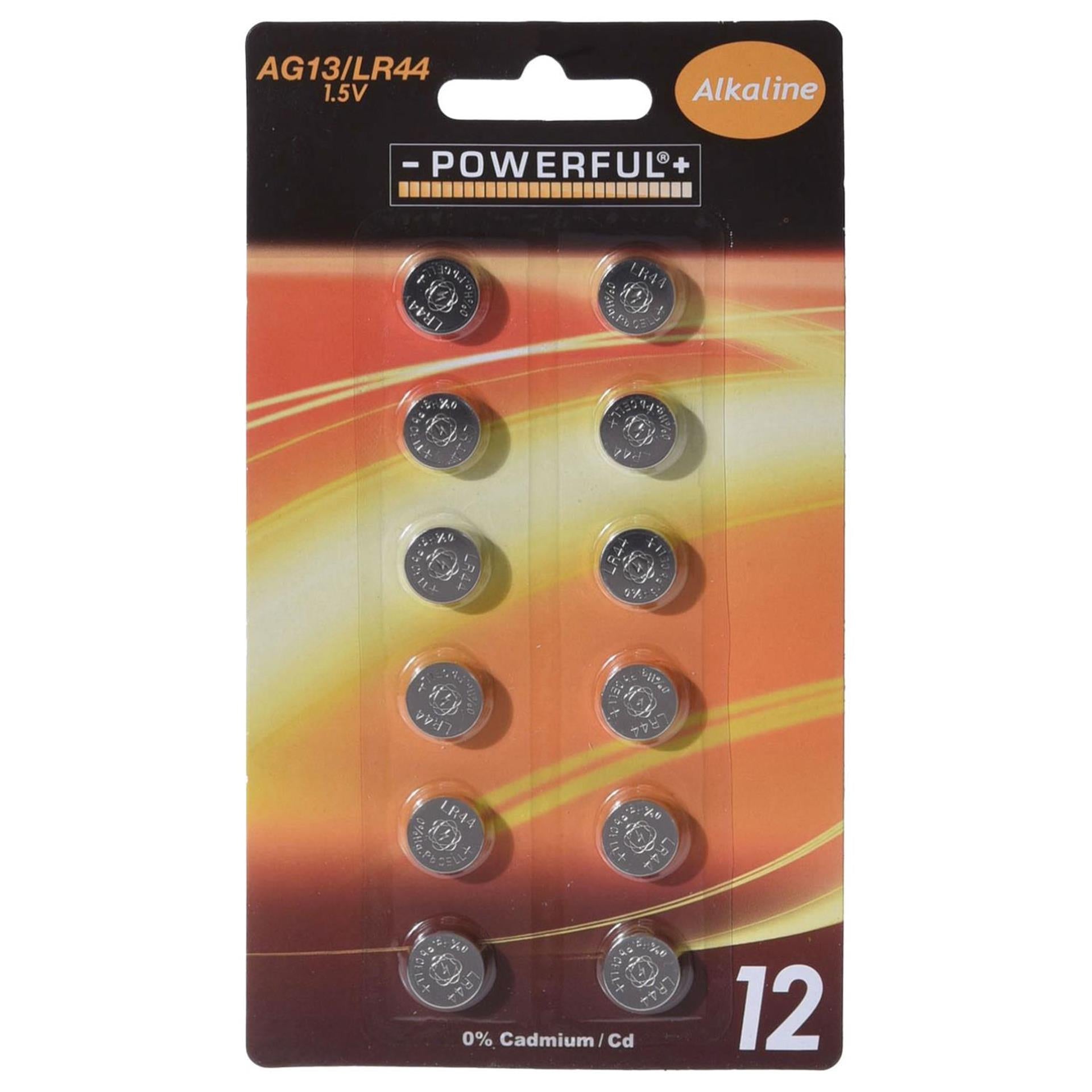 Batteries de cellules boutonnées AG13 LR44, 12e.