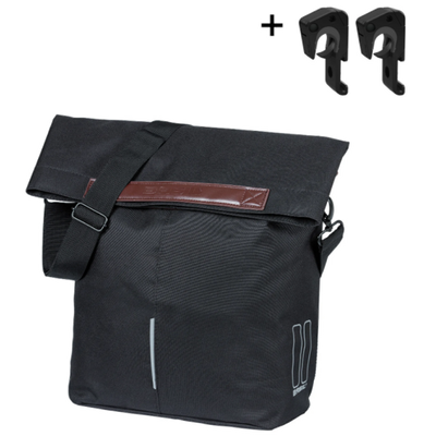 Basil sac city shopper noir | crochets micro | 16l