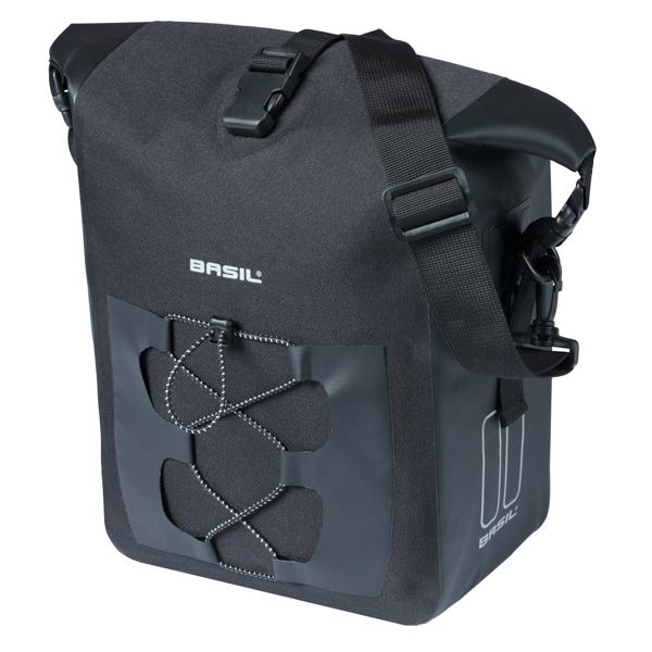Basil sac navigateur m simple noir | crochets micro | 15l