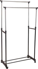Solutions de stockage Solutions de stockage Rack de vêtements avec roues doubles 80x42x (90-160) cm - afbeelding 1