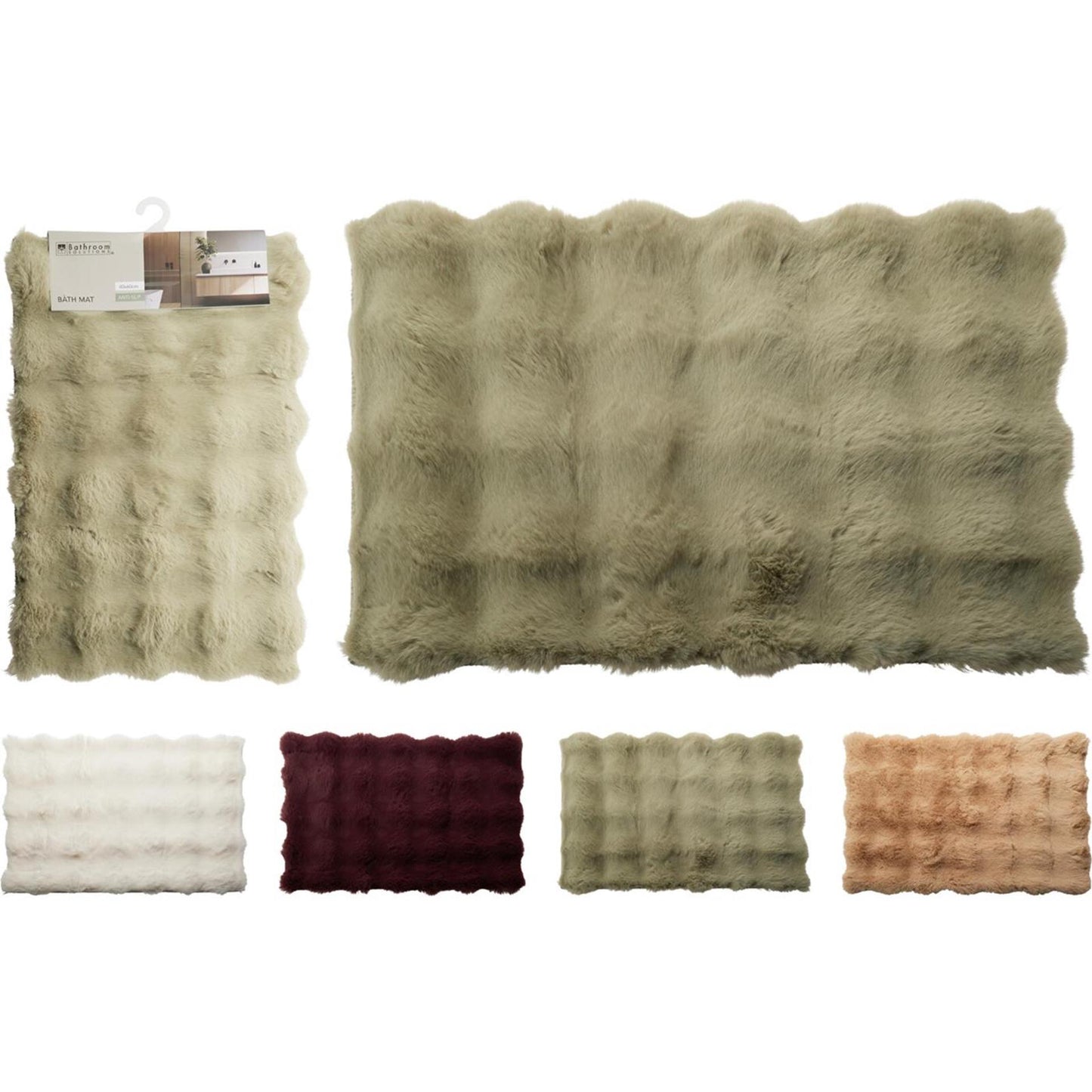 Solutions de salle de bain tapis de salle de bain imitation fourrure 60x40cm