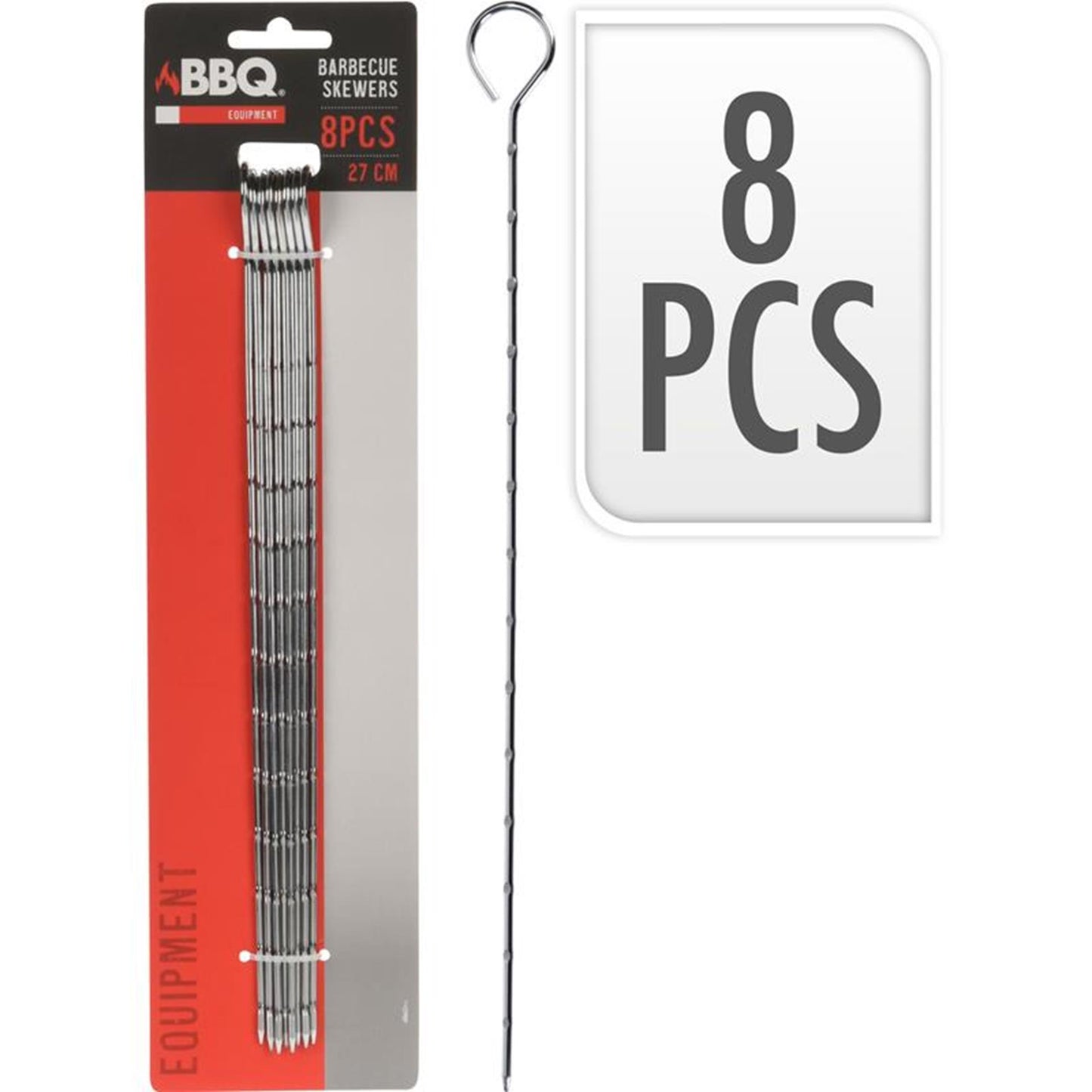 Stylos BBQ 27cm lot de 8 pièces sur carte