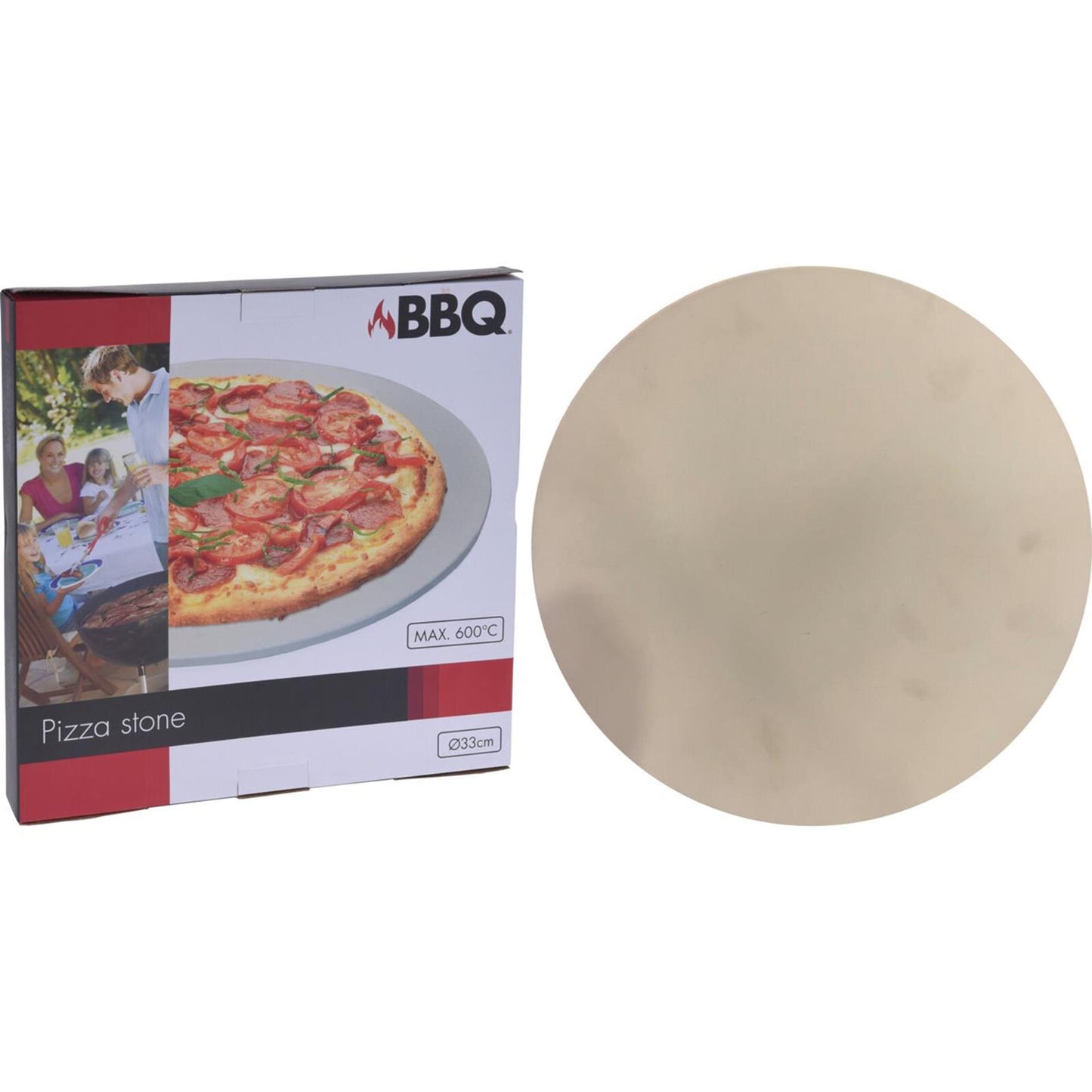 BBQ Pizza Stone pour barbecue jusqu'à 600 ° C Ø 33 cm de crème