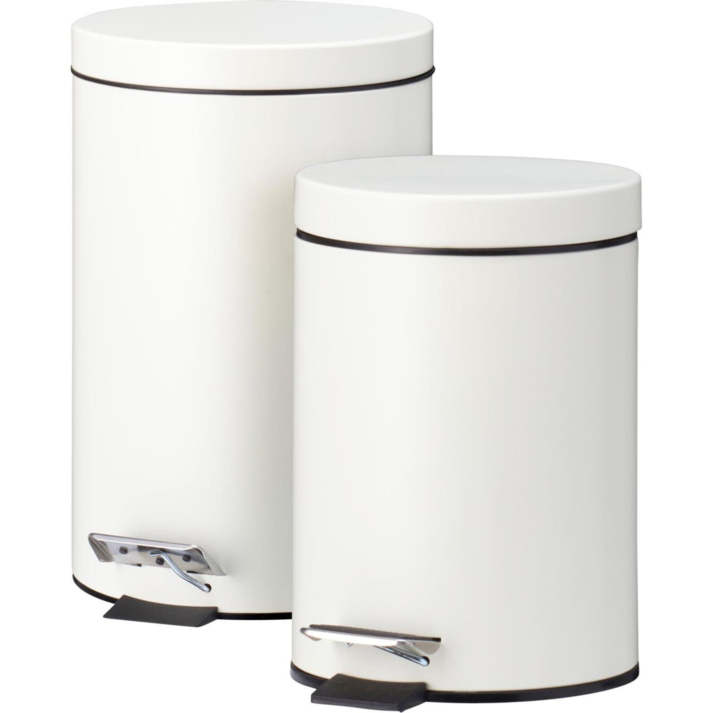 Poubelle à pédale lot de 2 pièces 3l-12l crème