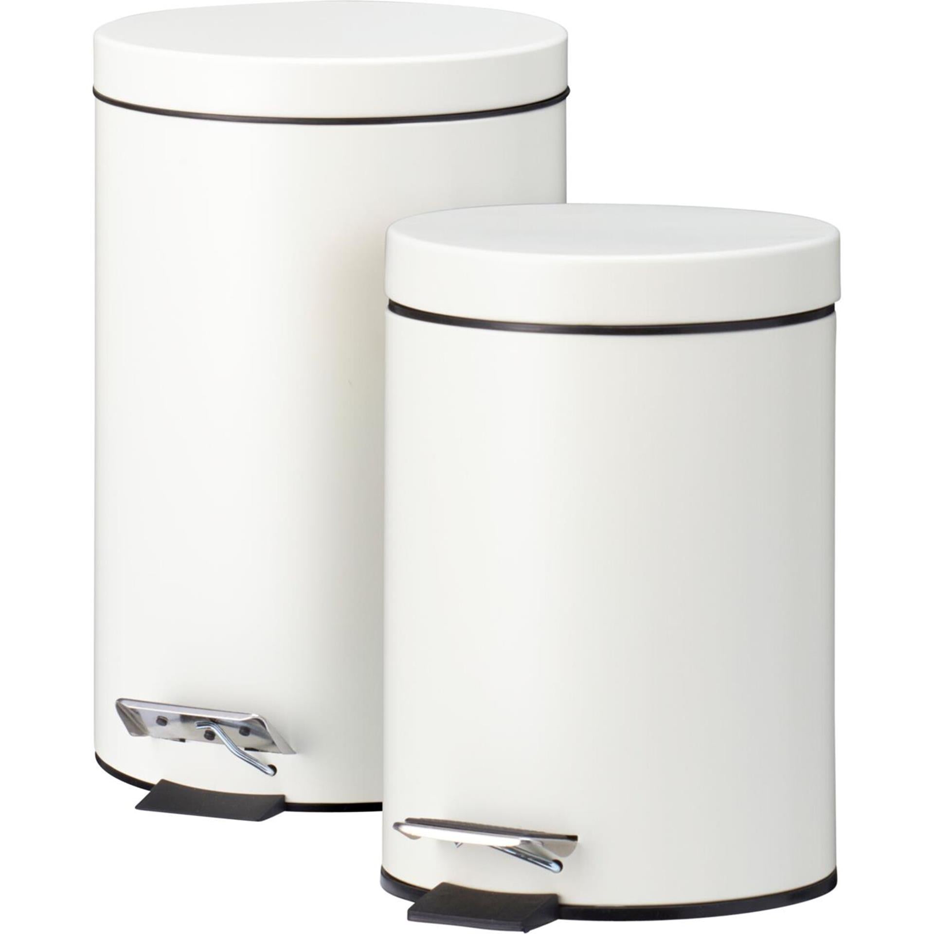 Poubelle à pédale lot de 2 pièces 3l-12l crème