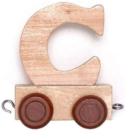 Lettre en bois C avec roues de 6 cm de haut