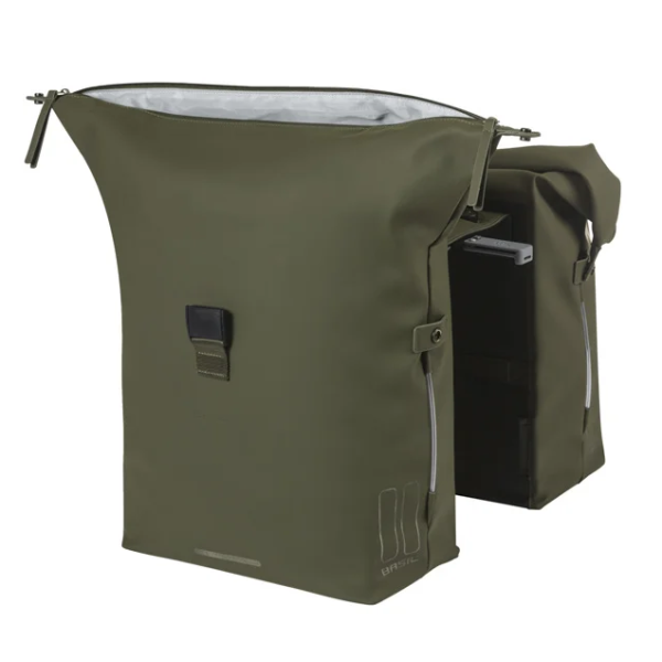 Basil Double Bag Soho Nordlicht Mik 41L Mossgroen