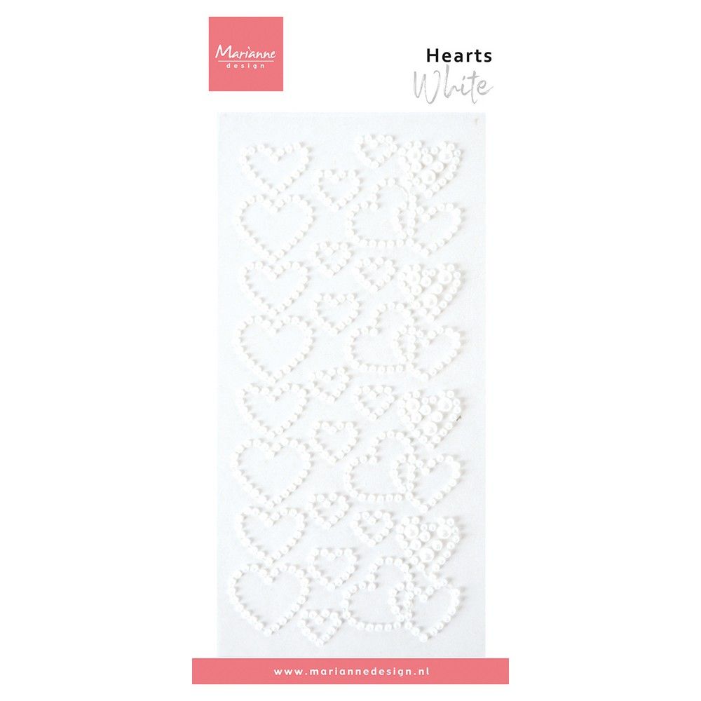 Marianne design • décorations coeur perles blanc