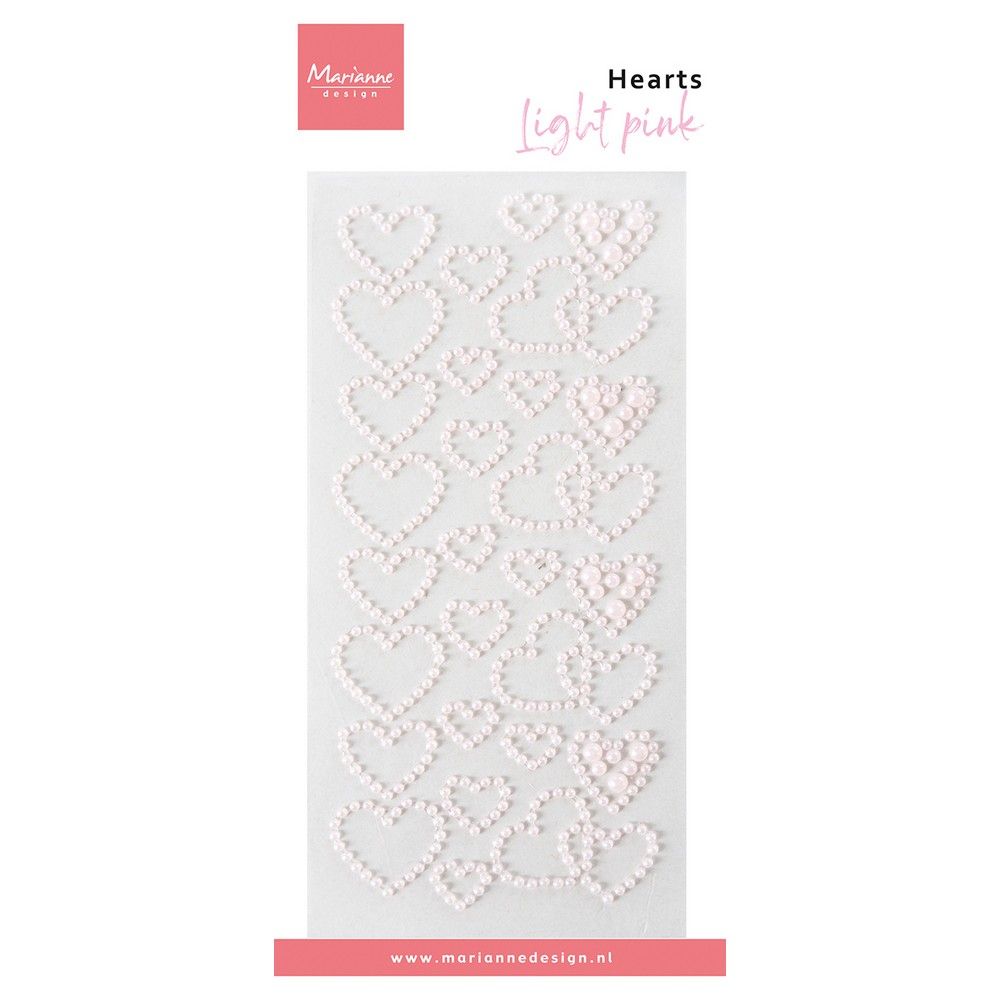 Marianne design • décorations coeur perles rose clair