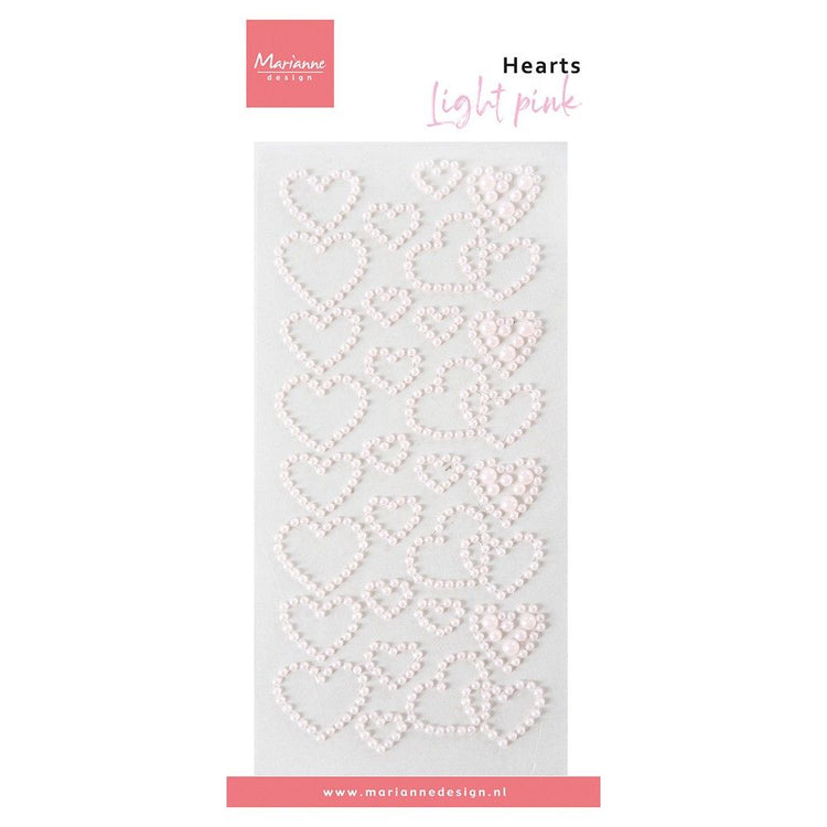 Marianne design • décorations coeur perles rose clair