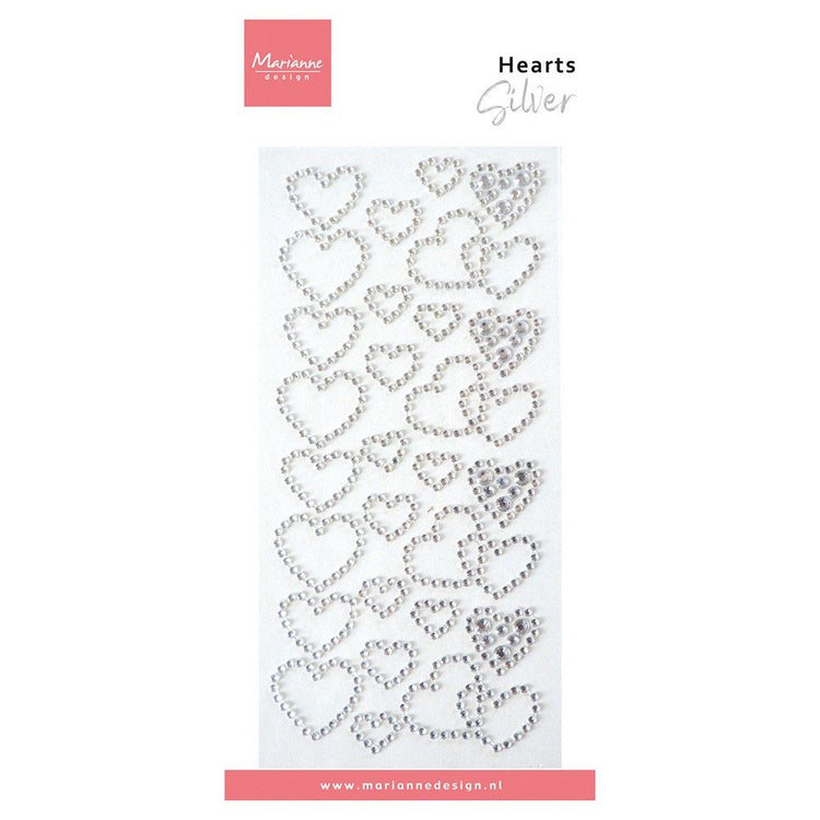 Marianne design • décorations coeur strass argent