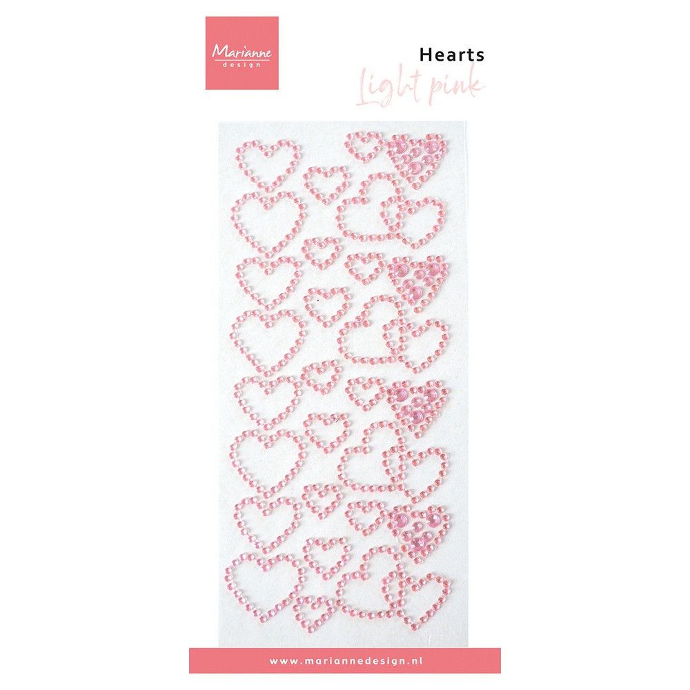 Marianne design • décorations coeur strass rose clair