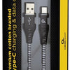 Cableexpert Câble de charge USB-C 2m tressé noir - blanc - 9530141