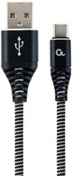 Cableexpert Câble de charge USB-C 2m tressé noir - blanc - 9530141