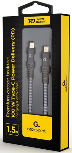 Cableexpert USB-C - Câble de charge USB-C 1,5m argent - max 100w - 9530166