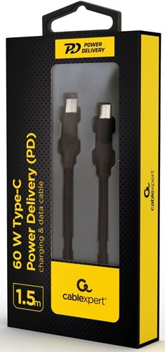 Cableexpert USB-C - Câble de charge USB-C 1,5m noir - max 60w - 9530160