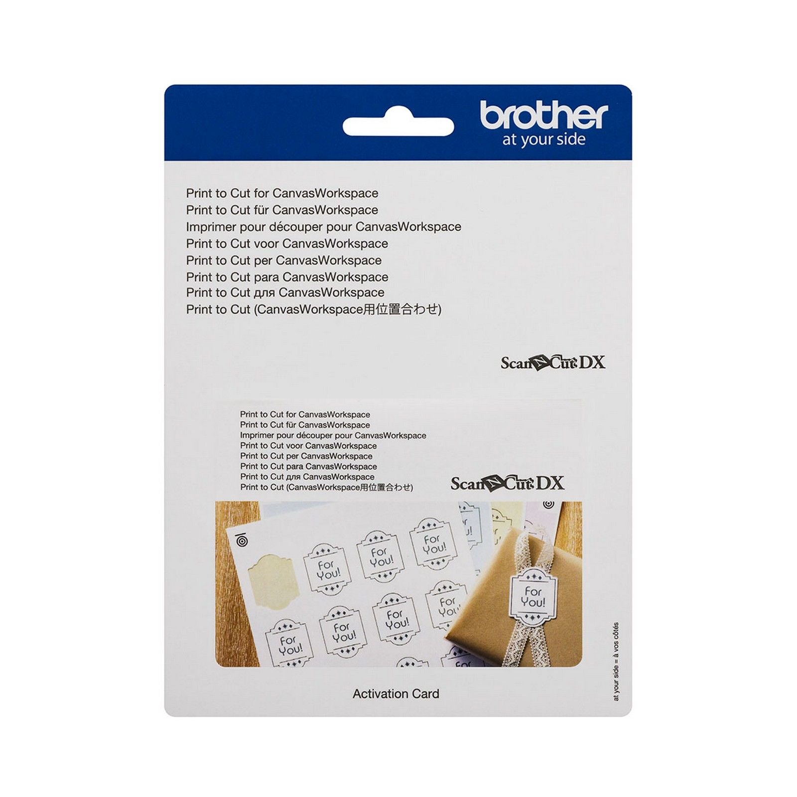 Brother • Impression de la carte d'activation scanncut à découper pour l'espace de travail sur toile