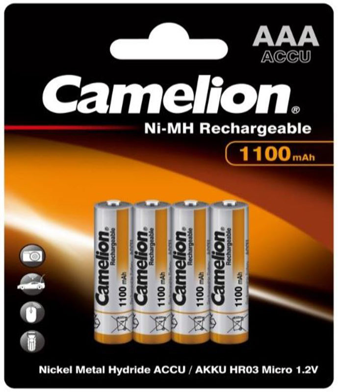 Piles rechargeables Camelion aaa micro hr3 1100mah (4 pièces)