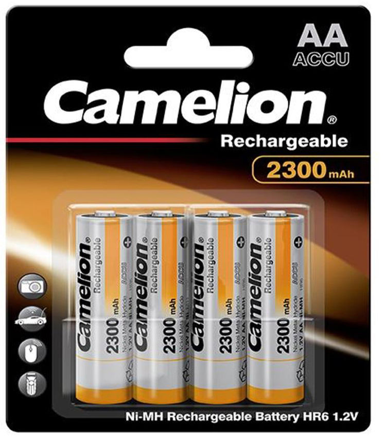 Piles rechargeables Camelion aa mignon hr6 2300mah (4 pièces)