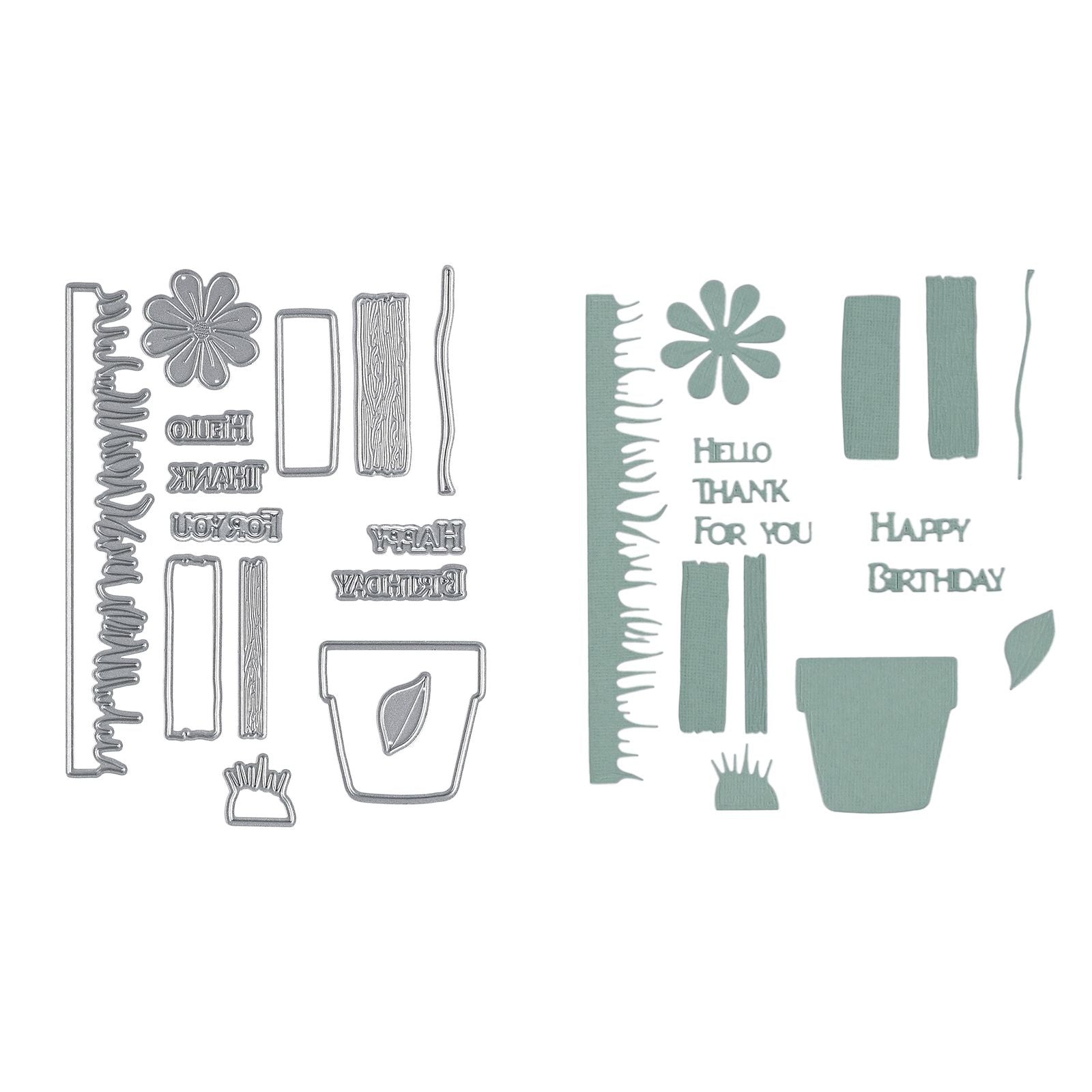 Vaessen creative • matrices de découpe et de gaufrage jardin 15 pcs.