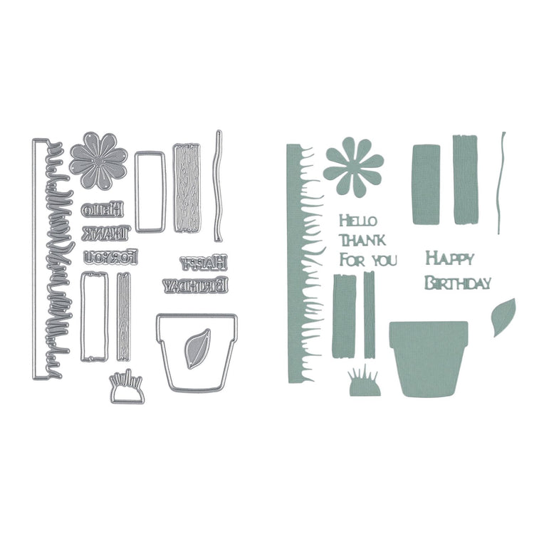 Vaessen creative • matrices de découpe et de gaufrage jardin 15 pcs.
