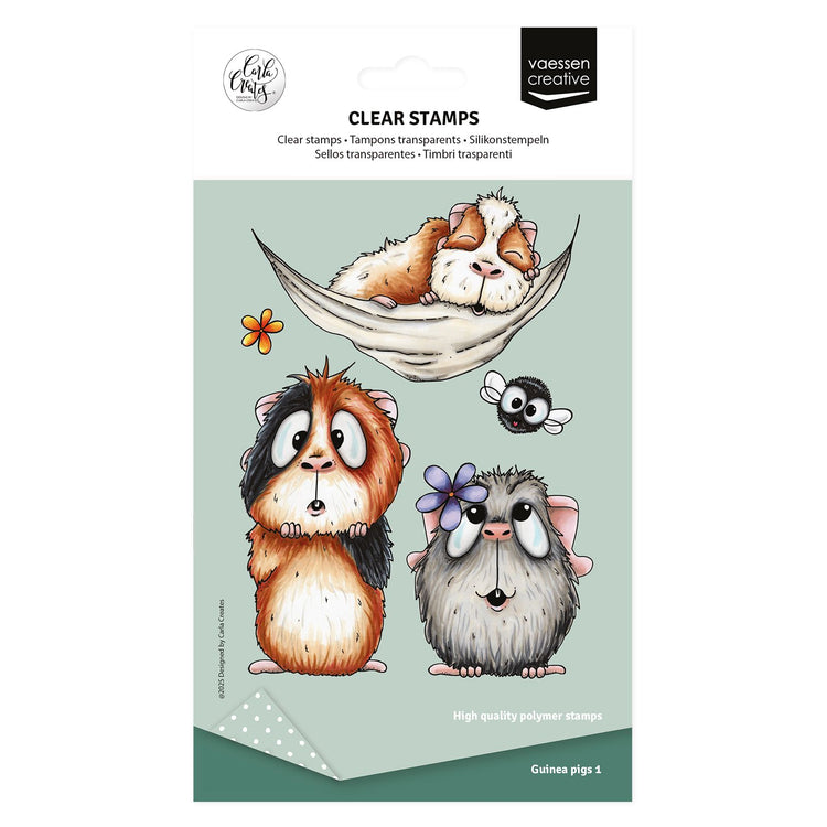 Vaessen creative • tampons transparents cochons d'Inde 1 7pcs.