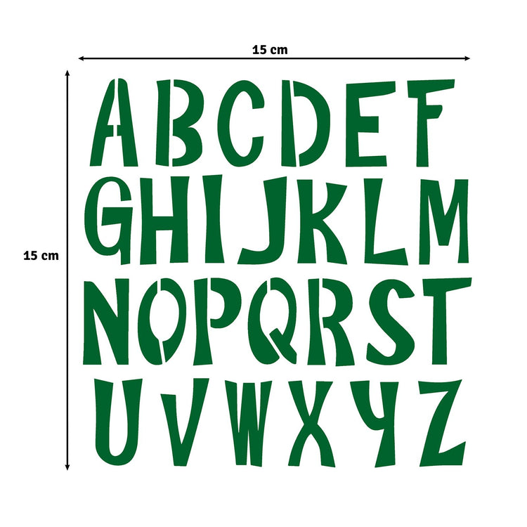 Vaessen creative • pochoir alphabet lettres majuscules 15x15cm