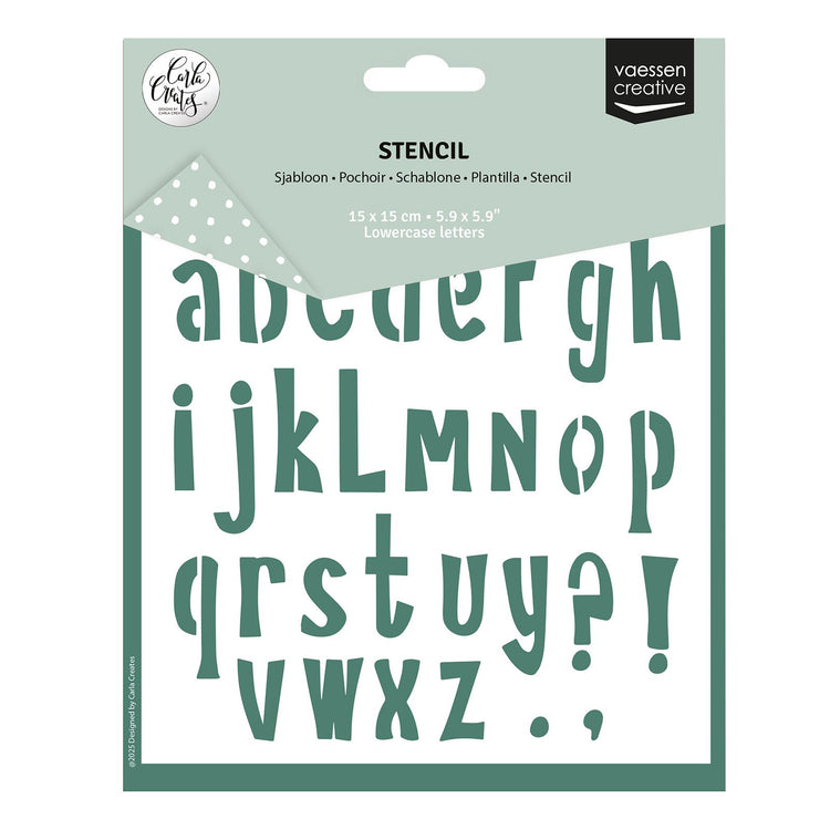 Vaessen creative • pochoir alphabet lettres minuscules 15x15cm