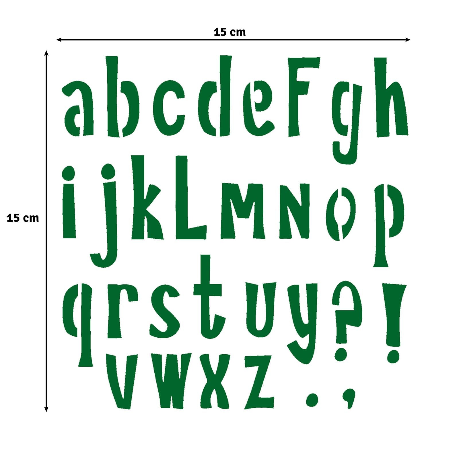 Vaessen creative • pochoir alphabet lettres minuscules 15x15cm
