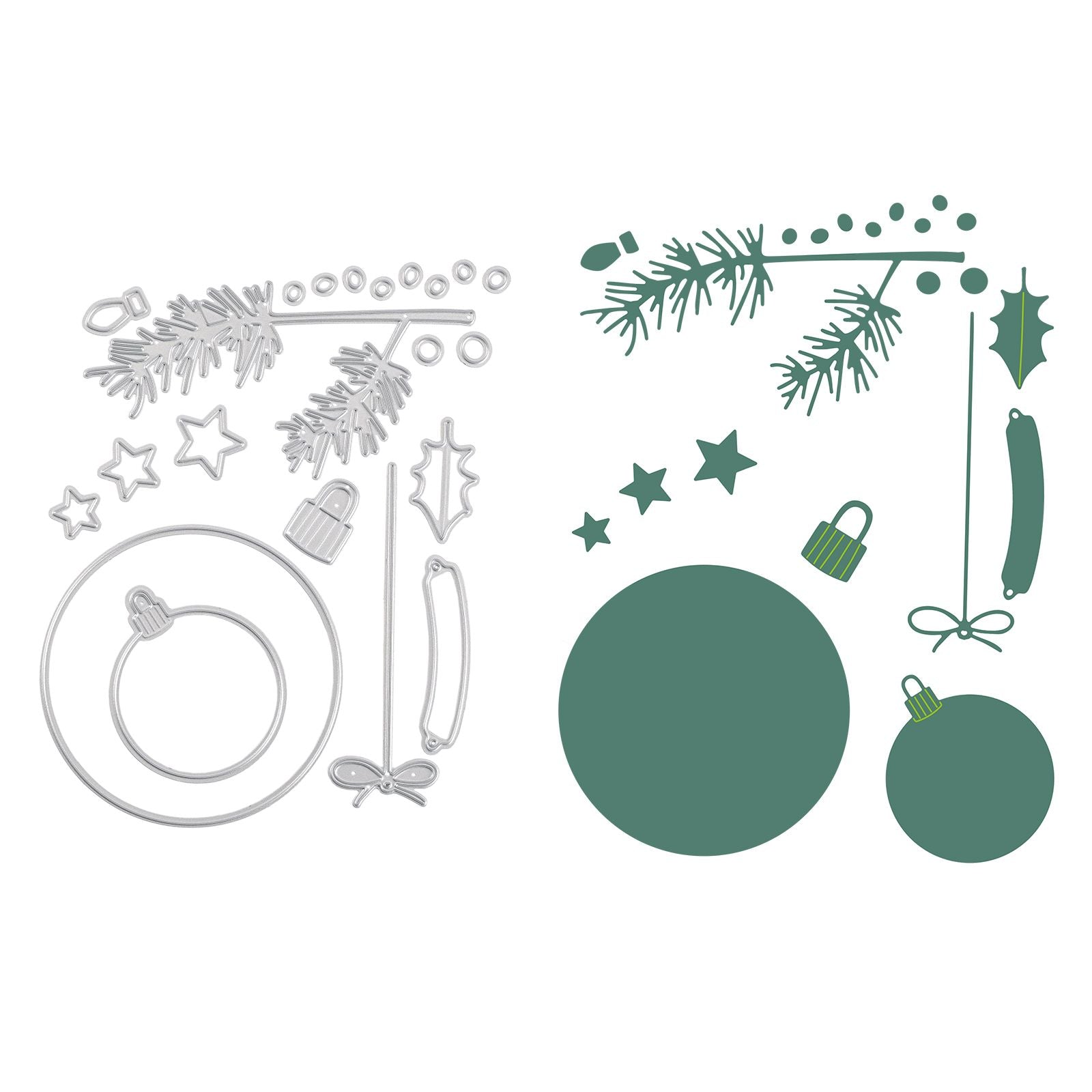 Vaessen creative • matrices de découpe et de gaufrage Décorations de Noël 15 pcs.