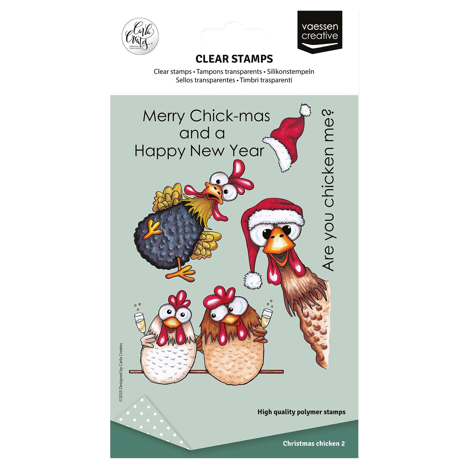 Vaessen creative • tampons transparents Poules de Noël 2 10 pcs.