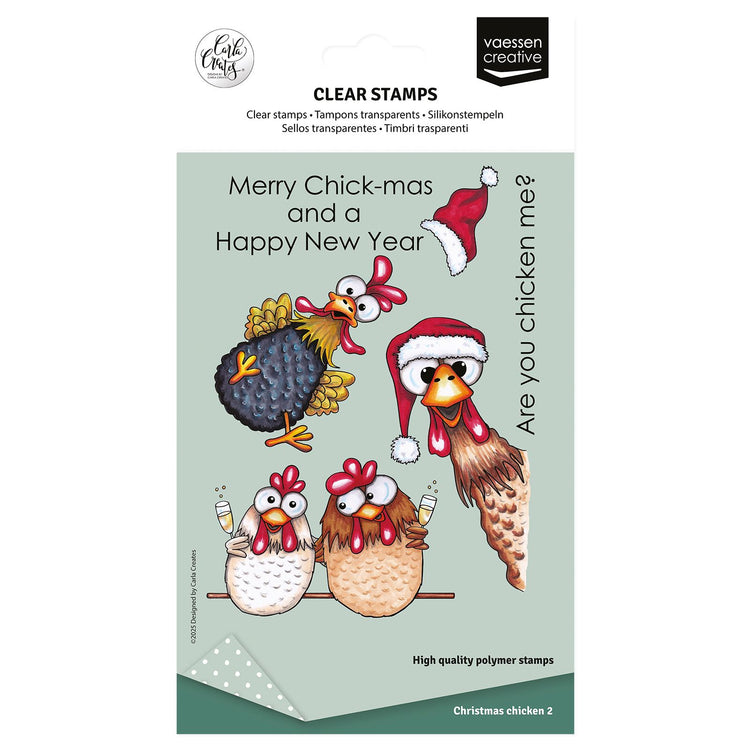 Vaessen creative • tampons transparents Poules de Noël 2 10 pcs.