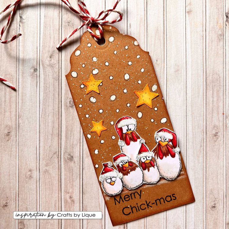 Vaessen creative • tampons transparents Poules de Noël 2 10 pcs.