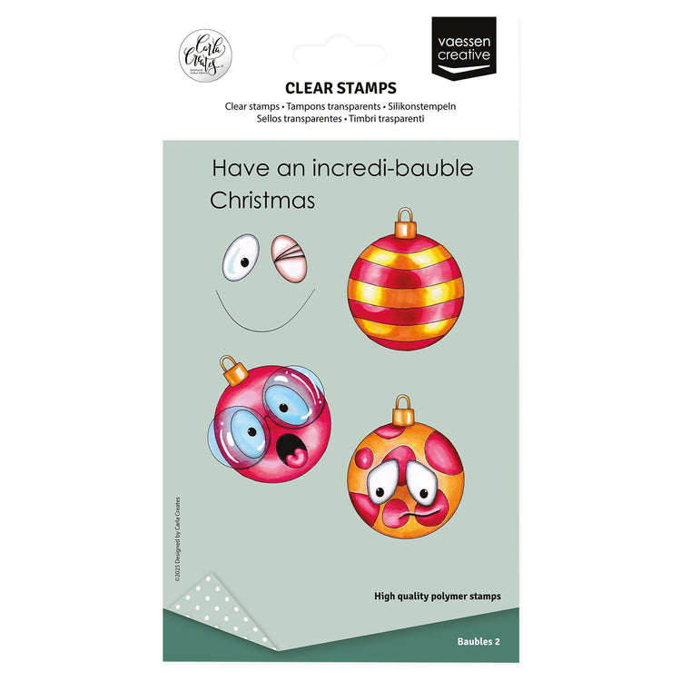 Vaessen creative • tampons transparents Boules de Noël 2 12pcs.