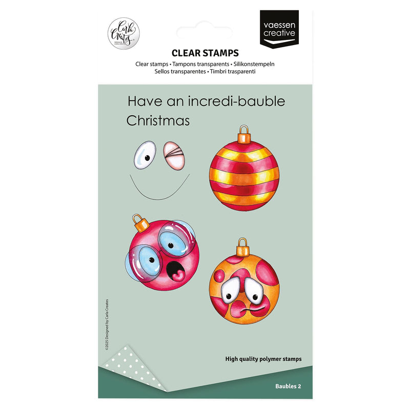 Vaessen creative • tampons transparents Boules de Noël 2 12pcs.