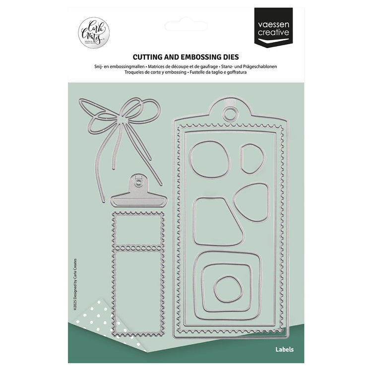 Vaessen creative • matrices de découpe et de gaufrage étiquette 13 pcs.