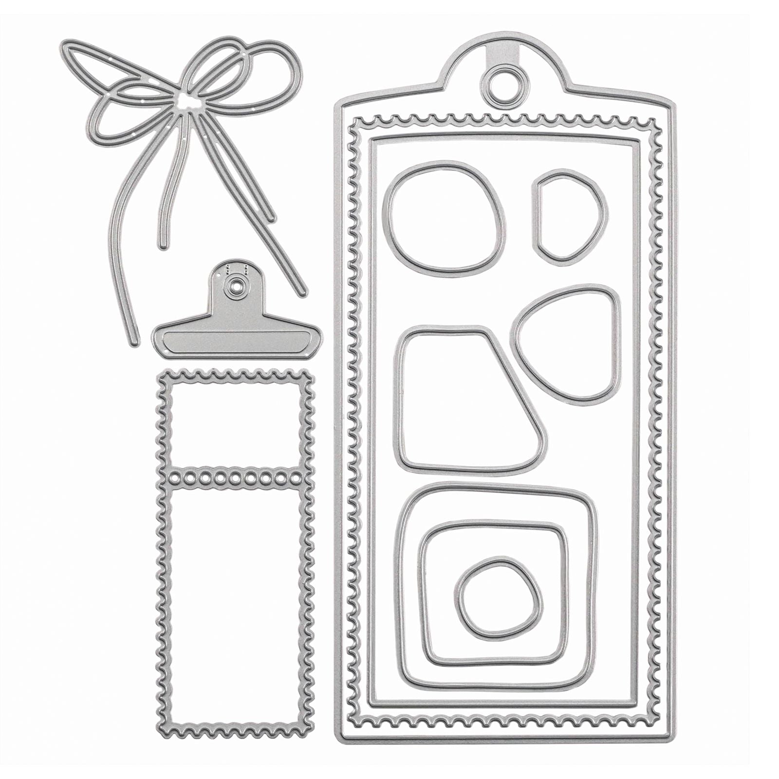 Vaessen creative • matrices de découpe et de gaufrage étiquette 13 pcs.