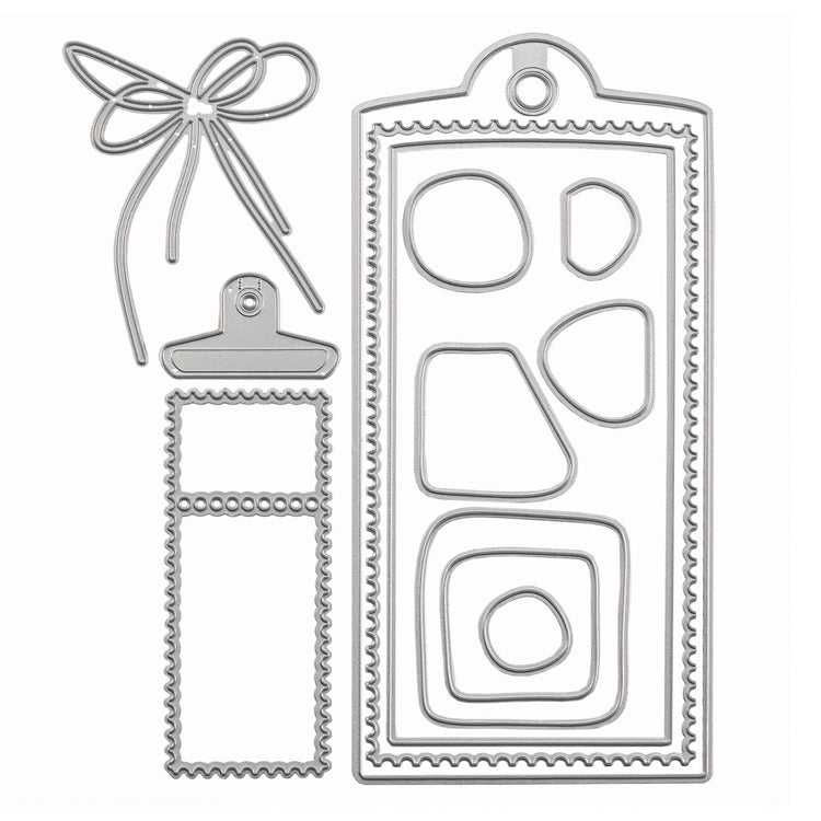 Vaessen creative • matrices de découpe et de gaufrage étiquette 13 pcs.