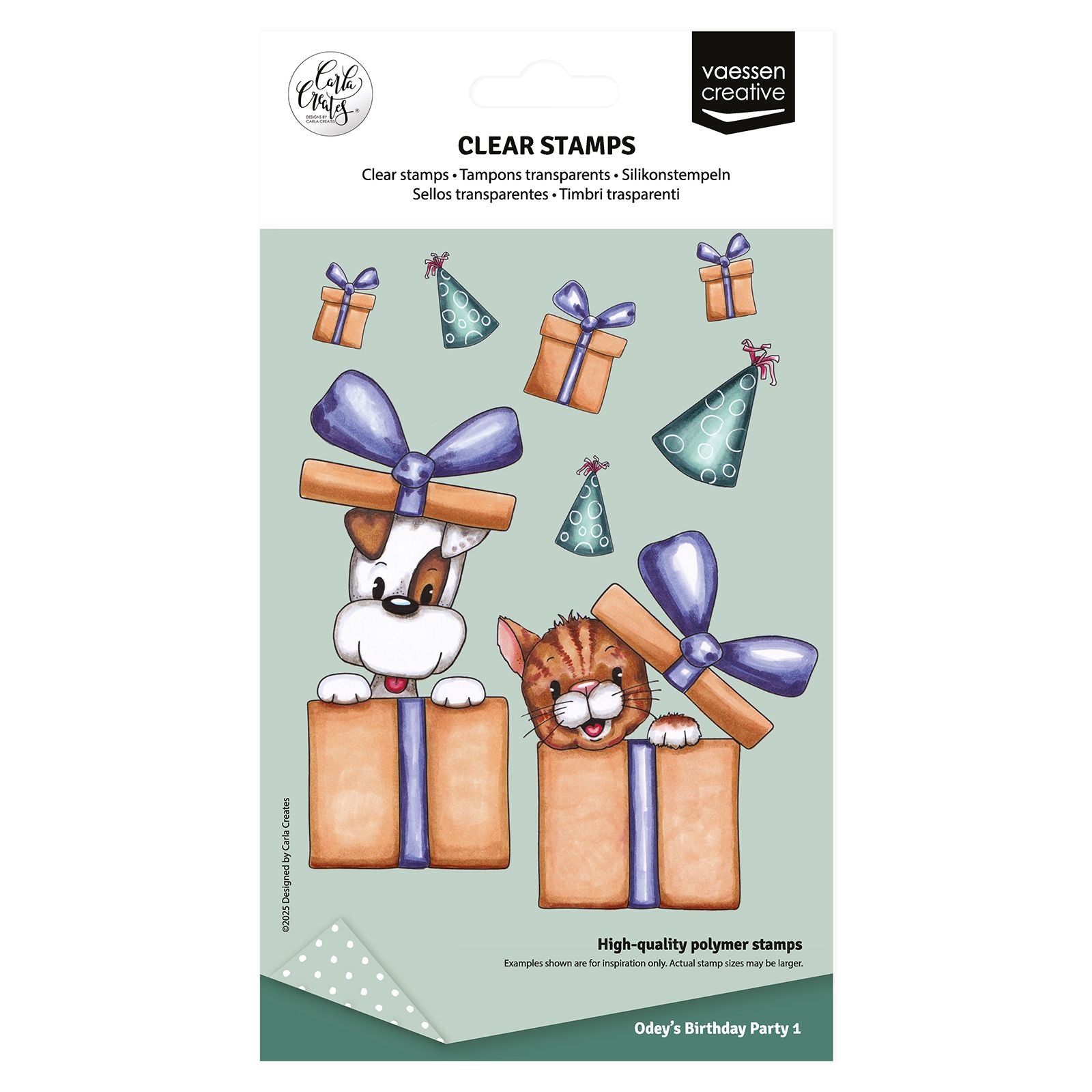 Vaessen creative • tampons transparents fête d'anniversaire d'Odey 1 10pcs.