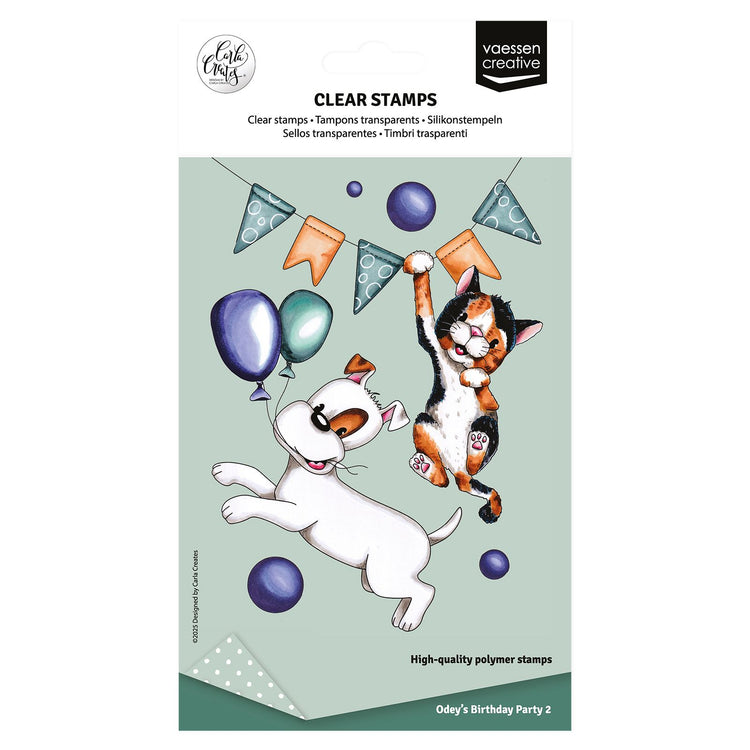 Vaessen creative • tampons transparents fête d'anniversaire d'Odey 2 12pcs.