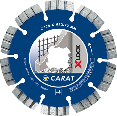 Disque abrasif pour scie diamantée Carat x-lock béton ø125x22,23 mm - ccxlock125