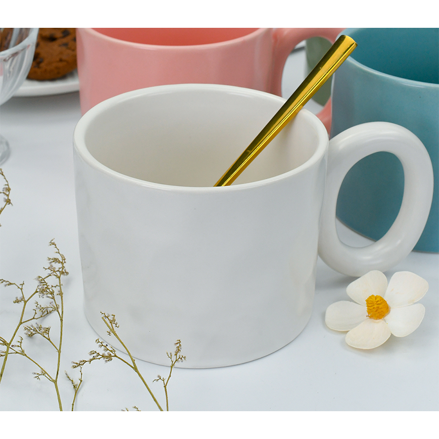 Mug Cark blanc mat 380ml ø10x8cm