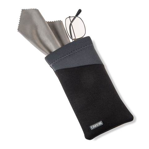 Couvre-lune de néoprène Carson avec un chiffon en microfibre - gris noir