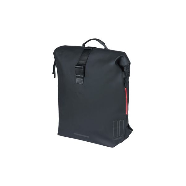 Basil SoHo Nordlicht sac à dos pour vélo - sac à dos moderne noir avec lumière LED pour femmes hommes vélo électrique - imperméable - 17L - noir