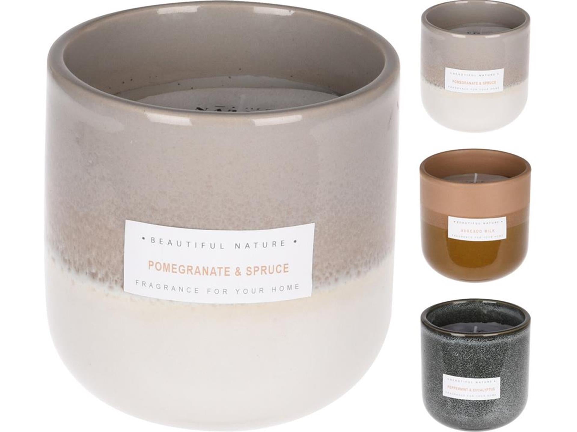 Bougie parfumée déco maison dans un pot en céramique ø9x9cm