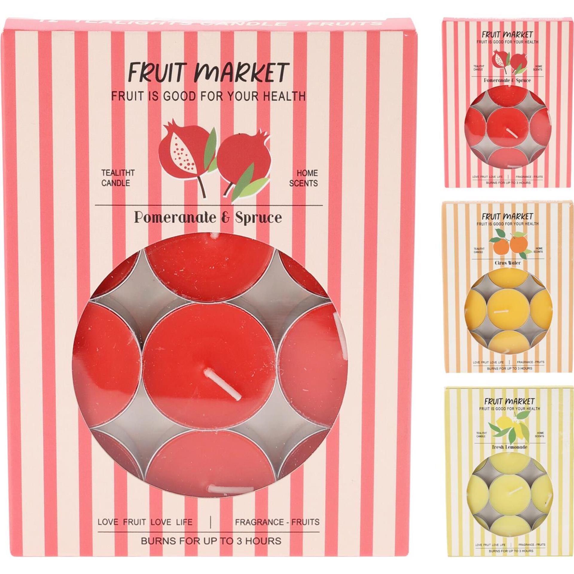 Set de bougies chauffe-plat 12 pièces 3 ass. odeur