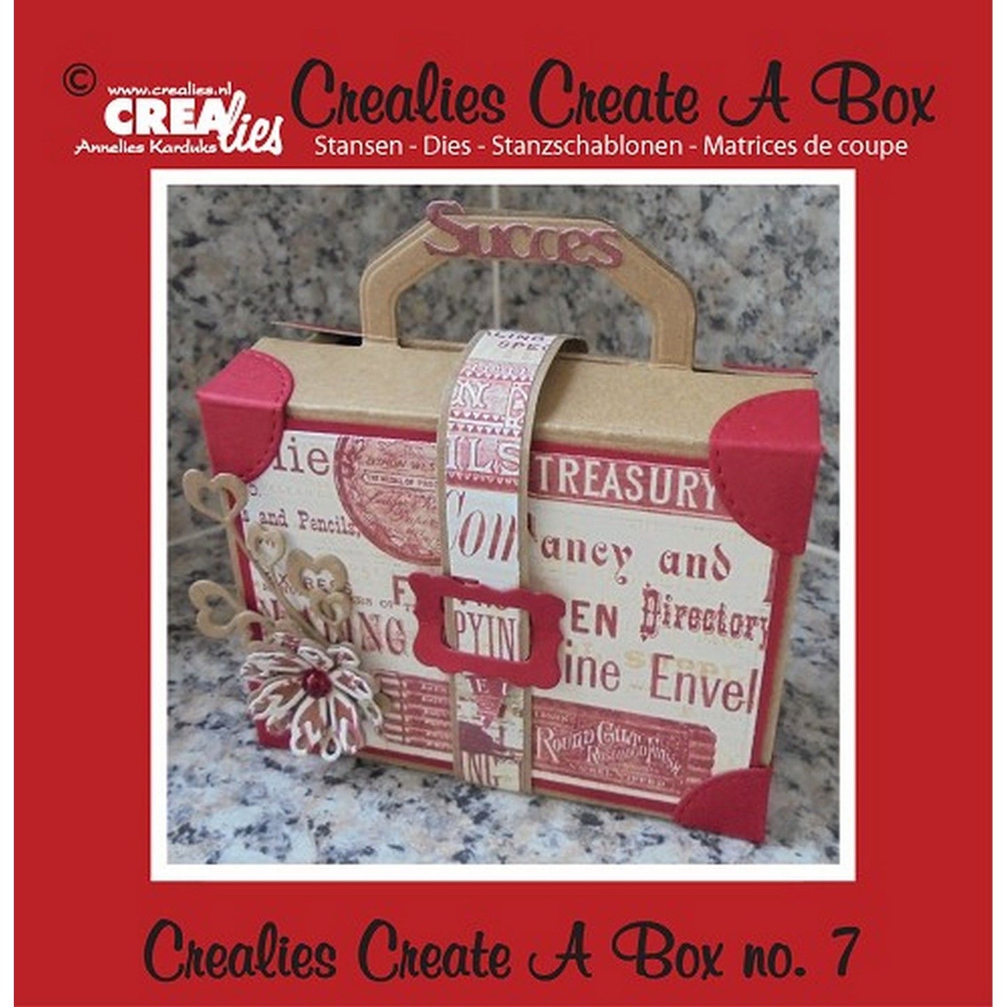 Crealies • créer un gabarit de découpe de boîte n°7 valise
