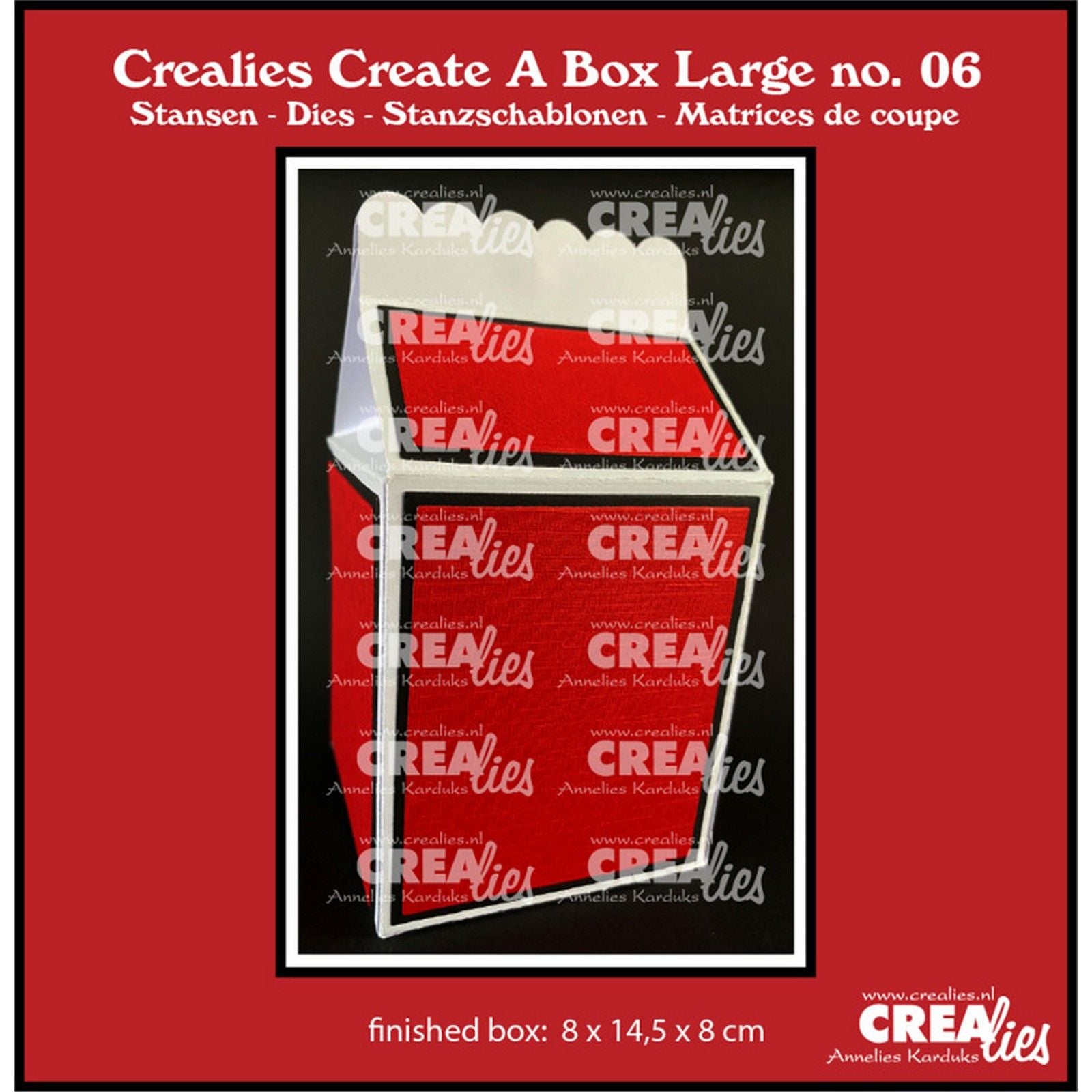 Crealies • créer une boîte grand modèle de découpe de carton de lait